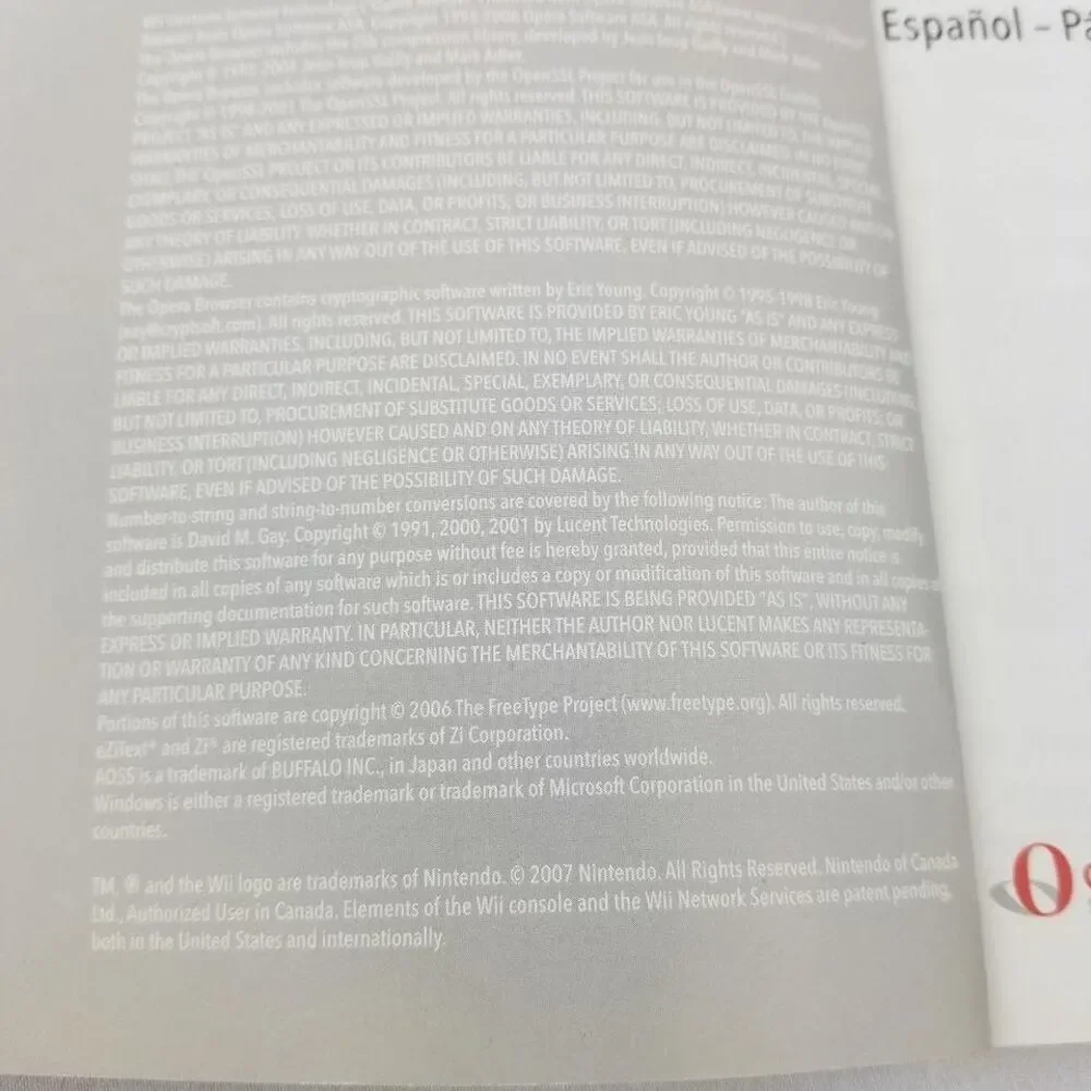 2007‎ Nintendo Wii Manual